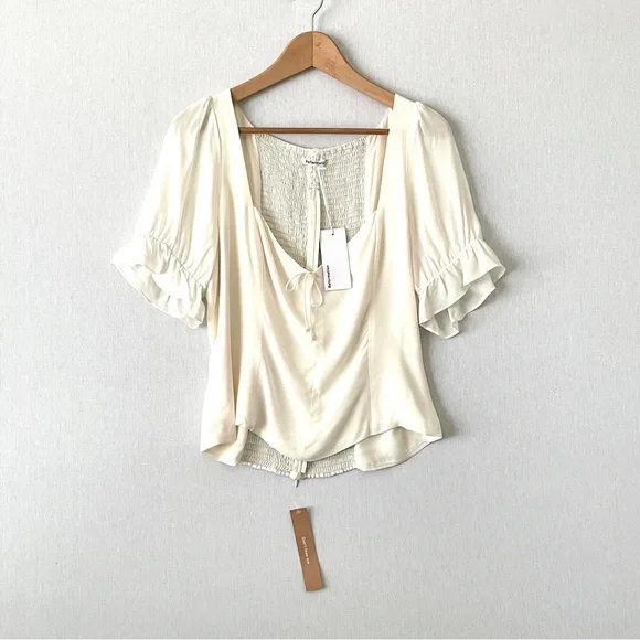 Reformation Delevan Top in Gossamer - Picture 3 of 11